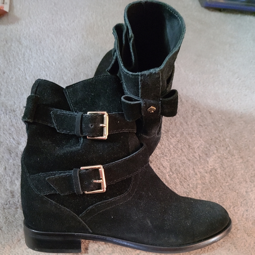 Kate Spade Sabina Suede Buckled Boots